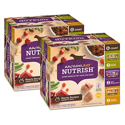 Rachael Ray Nutrish Premium Natural Wet Dog Food, Hearty Recipes Variety Pack, 8...