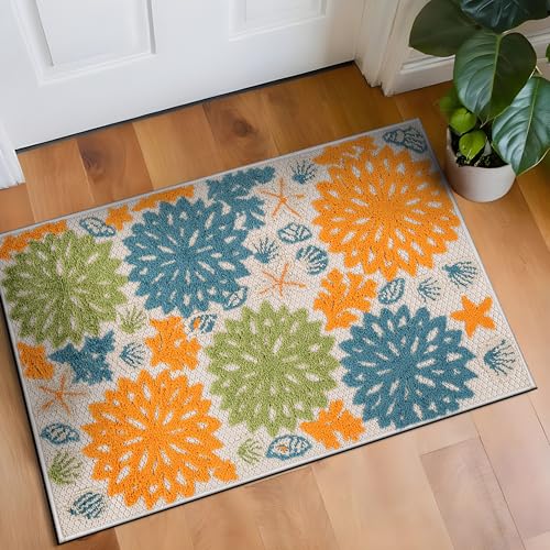 Tapete Rugshop Coastal Floral 2 x 3 pies Multi Color