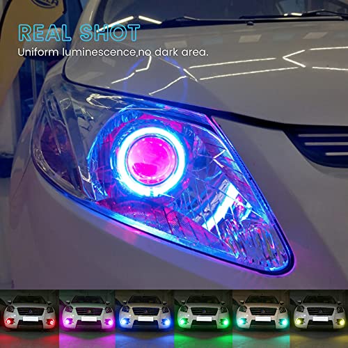 Set 70MM RGB Angel Eyes LED Halo Rings para Auto miniatura 6