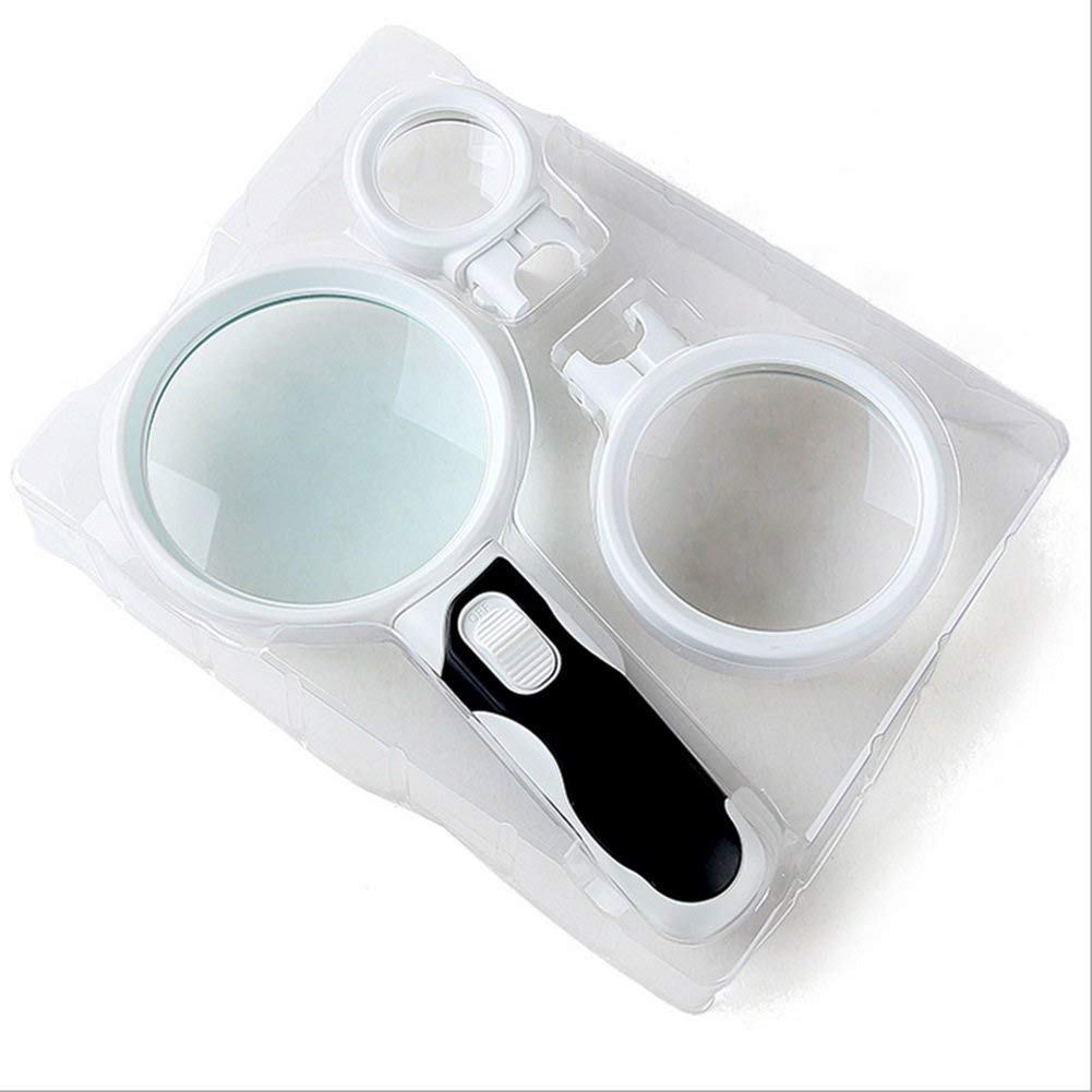 Loupe à la main de lecture pour vieil homme avec éclairage LED CRODY