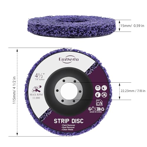 5PCS Strip Discs for Angle Grinder Paint Scraper Rust Remover for Metal,115mm Paint Stripper Abrasive Wheel Surface Polish Clean Tool 2 5PCS Strip Discs for Angle Grinder Paint Scraper Rust Remover for Metal,115mm Paint Stripper Abrasive Wheel Surface Polish Clean Tool - Image 2
