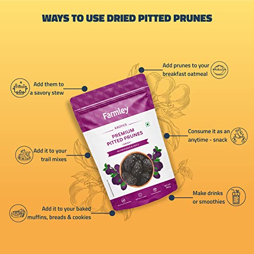 Farmley Premium California Pitted Dried Prunes 200 grams High in