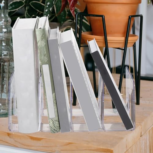 Serrage-livres plastique transparent et support de rangement pour documents de bureau
