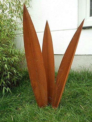 Zen Man Edelrost Gartenstecker Rost Garten Beetstecker Gartenfigure Sculpture Rost 031570 H100 90 80 cm In Set Handarbeit