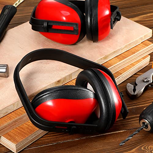 6 Pcs Soundproof Earmuffs Hearing Protection Headphones Adjustable Padded Defender Noise Reduction Earplug (Red) - Image 7