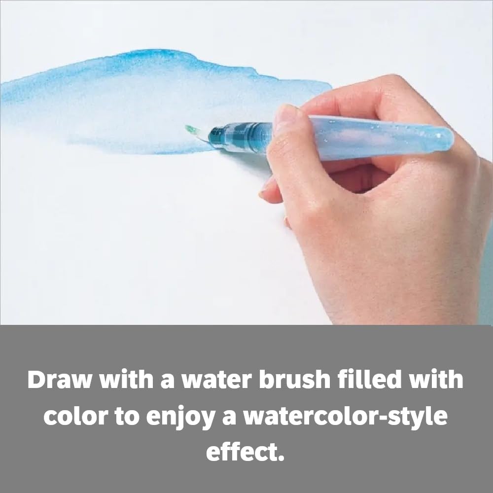 Pentel XFRH Aquash Water Brush Pennello con Serbatoio Riempibile, Punta Media