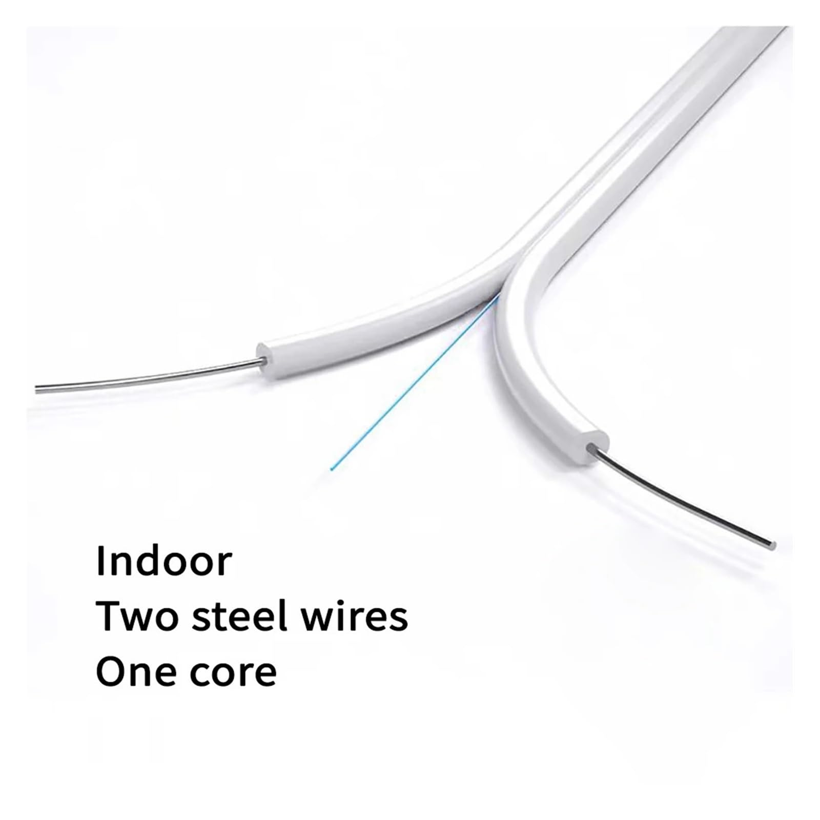 Câble de dérivation à fibre optique monomode intérieur 1000M FTTH avec fil d'acier monoconducteur deux brins