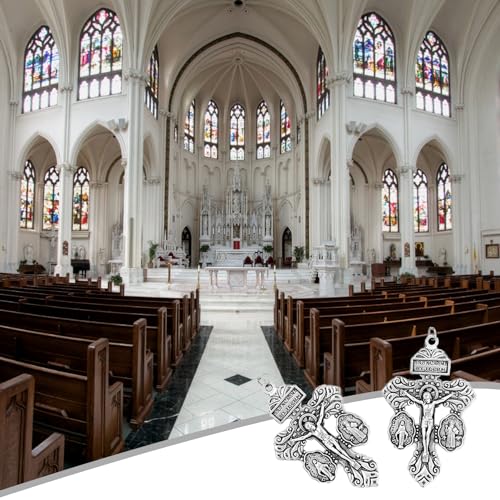 SANDOO Pardon Crucifix Necklace with Stainless Steel Rosary Beads - Cruz Del Perdon Catolica with St Benedict Medal,Crucifijo Del Perdon,Regalo Religioso Católico De Para Hombres Y Mujeres4