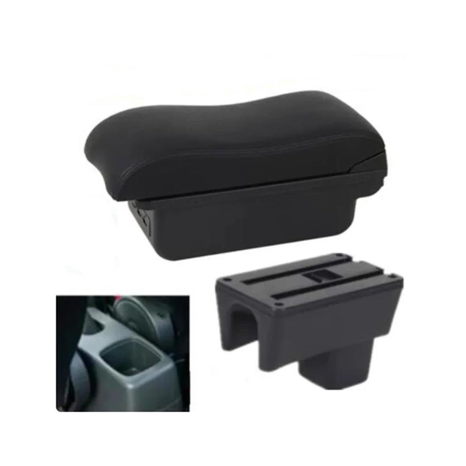 For Suzuki For Swift 2023 2022 05-24 Car Armrest Curved Surface Car Storage Box Armrest Box(B2 black line 3usb)