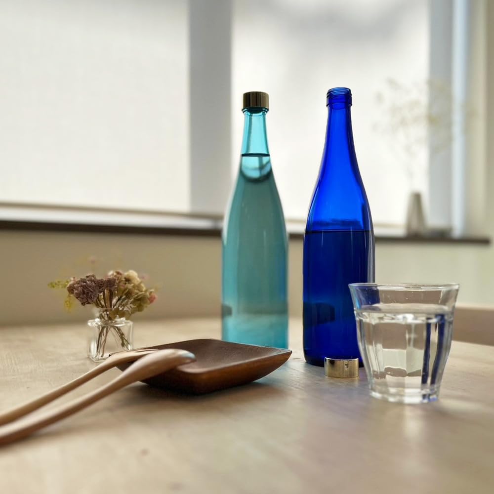 Amazon｜ガラス瓶 ウォーター ボトル 720ml ブルー 2本 保存 詰替え
