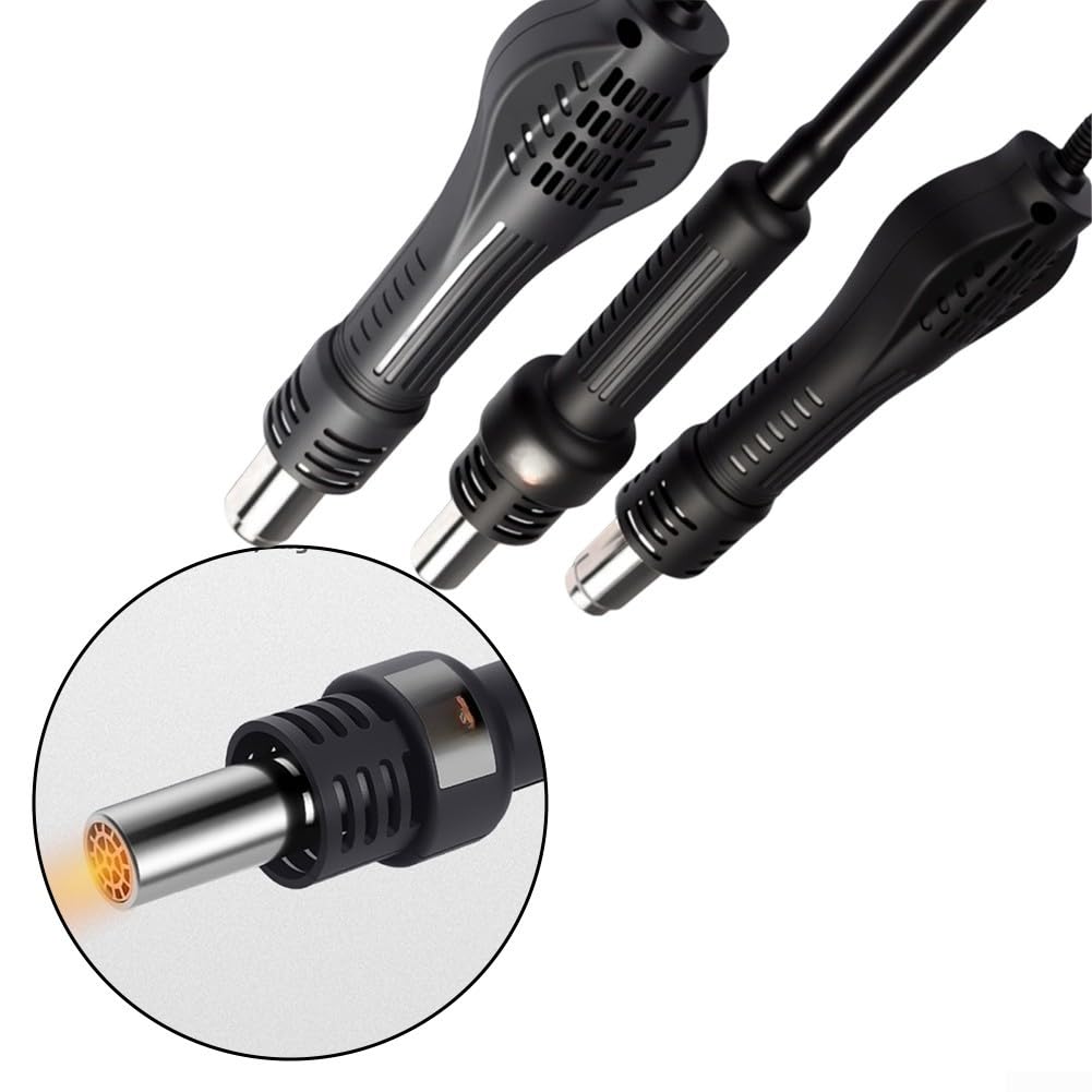 Poignée de station de dessoudage à air chaud industrielle pour modèles 858D 852D et 8586B avec élément chauffant rapide et design ergonomique pour des tâches de soudure efficaces Noir (LT858B