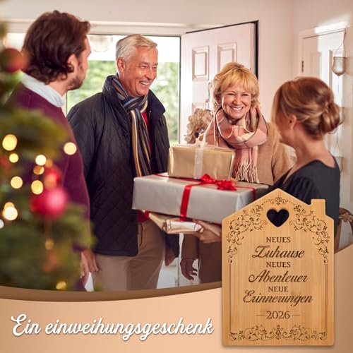 Geschenk zum Einzug 2026 - Graviertes Bambus Schneidebrett, Einzugsgeschenke Wohnung, Einweihungsgeschenk Haus, Richtfestgeschenk, Richtfest Neues Zuhause Neues Haus Neue Wohnung Hauskauf Geschenke 5