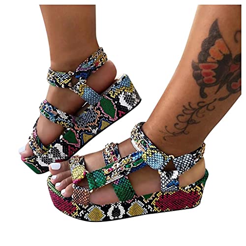 multicolor platform sandals