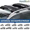 HandiWorld HandiRack Universal Dachgepäckträger für Autos; Schnellmontage Dachträger; Schwarz, H10, W33, D146cm