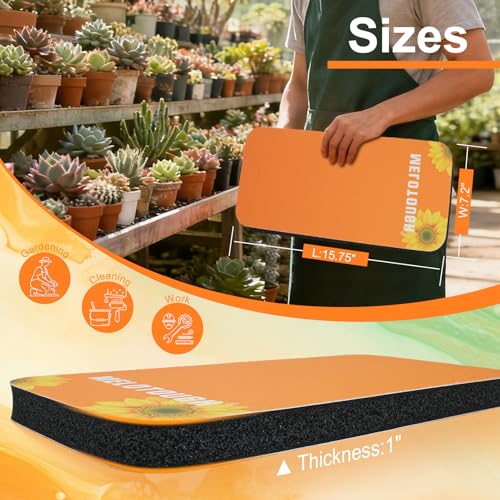 Image of MELOTOUGH Garden Kneeling Pad, 1 inch Thick Soft NBR Foam Kneeling Pads for Gardening, Cleaning, Work - Lightweight & Comfortable, 15.75 inchx7.2 inch (Sunflower)