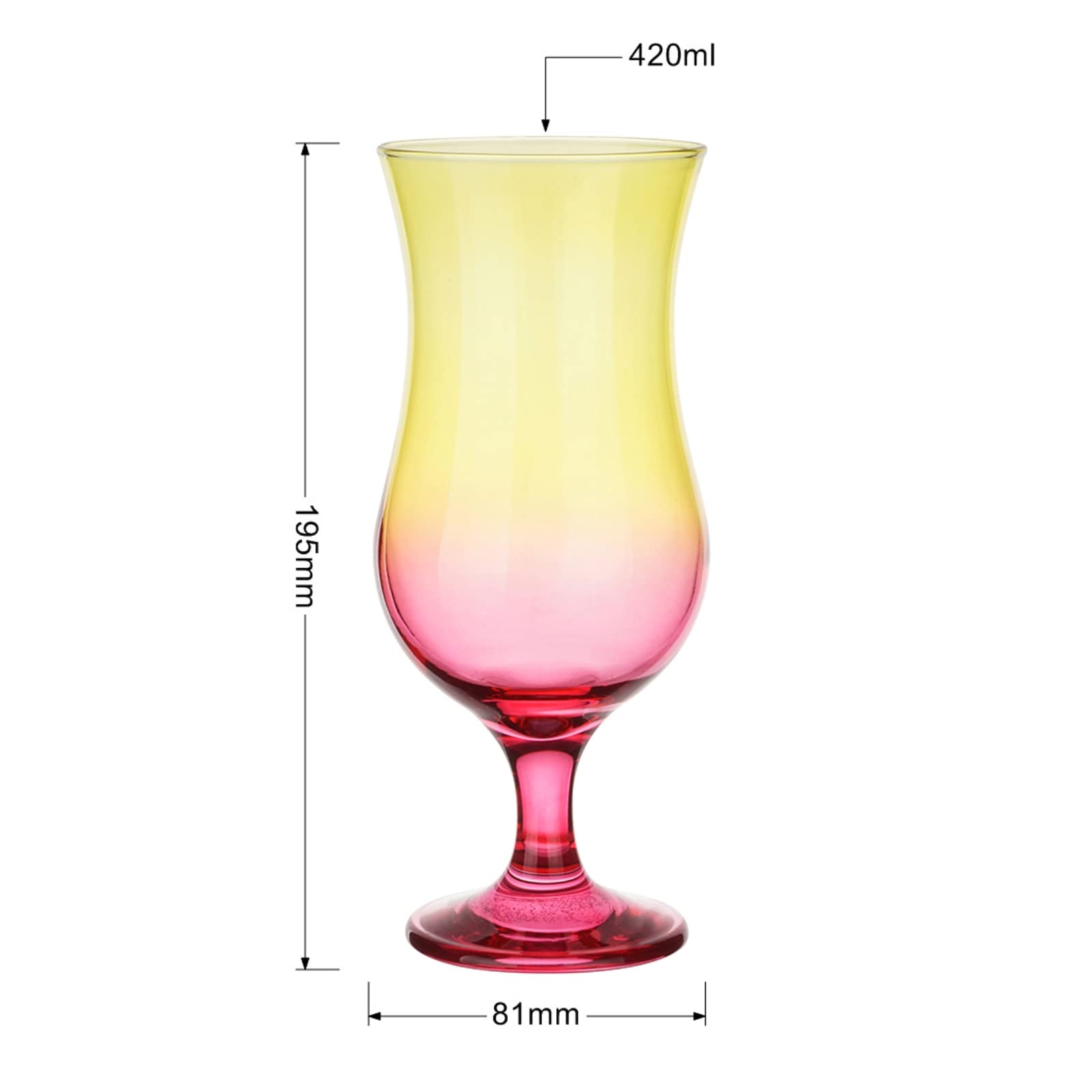 Glasmark KROSNO, 420ml, Zestaw 6 szt., Kieliszki do koktajli i long drinków, Kieliszek Pina Colada, Szklanki imprezowe