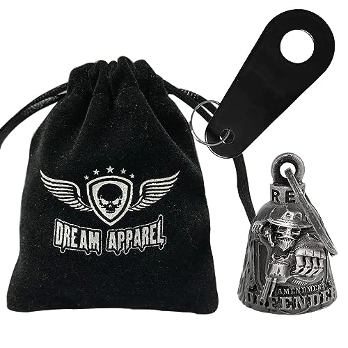 Dream Apparel Motorcycle Bell Guardian Angel Drive Away Gremlin, Biker Bell for Men Women Rider Riding, Good Luck Gift, 2nd Amendment Defender-02, One Size