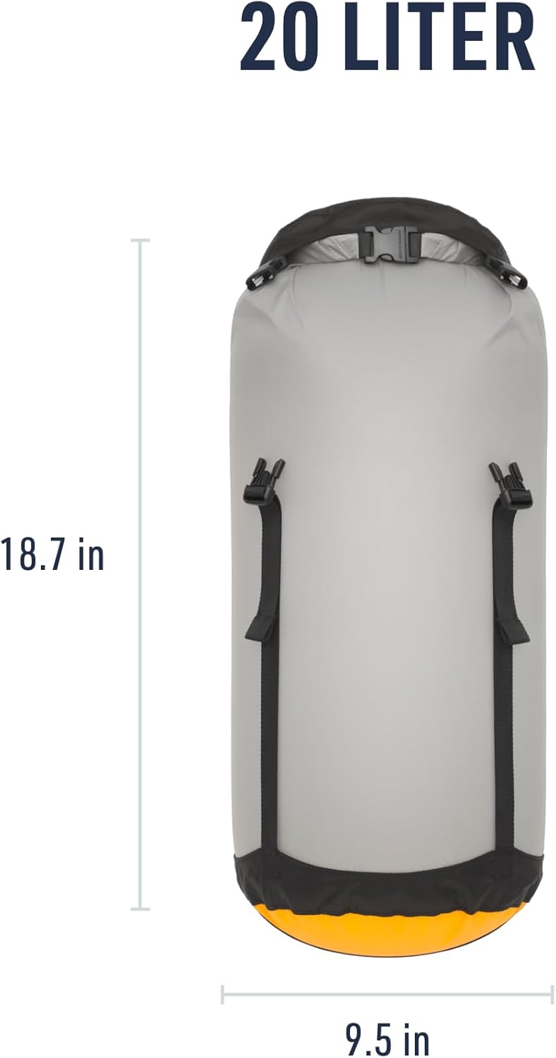Sea to Summit eVac Ultra-Lightweight Compression Dry Bag, Waterproof Dry Storage, 20 Liter, Highrise Grey