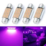 AUTOGINE 4PCS 6418 6411 6461 DE3425 C5W LED Bulbs, CAN-Bus Error Free Festoon 36MM 1.5” 3014 27-EX C