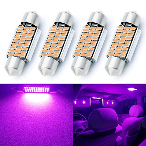 Autogine 4Pcs 6418 6411 6461 De3425 C5W Led Bulbs, Can-Bus Error Free Festoon 36Mm 1.5” 3014 27-Ex Chipsets Led Bulbs For Car Interior Dome Map Door Courtesy License Plate Lights, Purple #TOP4