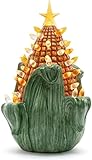 Napco LED Ceramic Corn Cob Unique Thanksgiving Tabletop Décor 11” H x 6.5” L x 6.5” W Ceramic Thanksgiving Autumn Fall Home Decoration