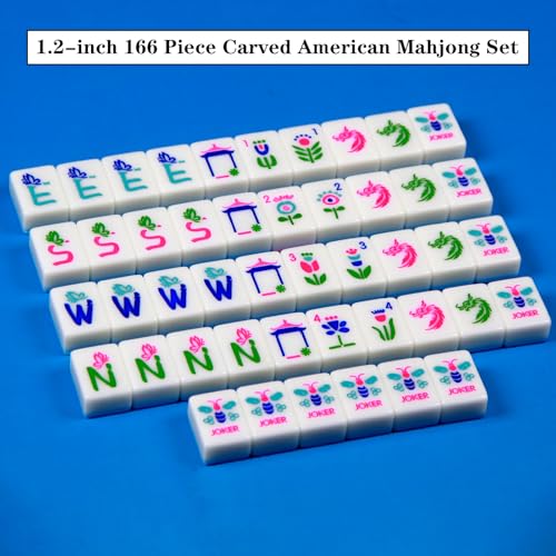 YANMEIYA Juego Americano Mahjong Set con 166 Fichas miniatura 5
