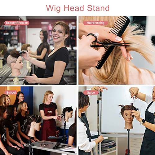 Aimei 63 Inch Mannequin Head Stand,Foldable Wig Stand Tripod,Metal Adjustable Wig Head Stand With Set For Wig Making #TOP5