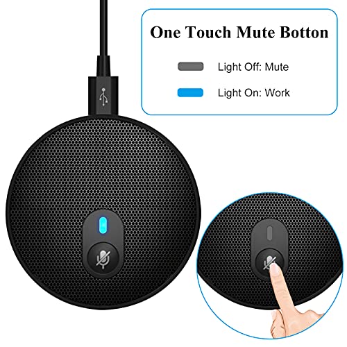 Flauno Mikrofon PC für Konferenz | Konferenzmikrofon 360°USB PC Mikrofon | mit Mute-Taste - Plug 'n Play - Kompatibel… – Bild 6