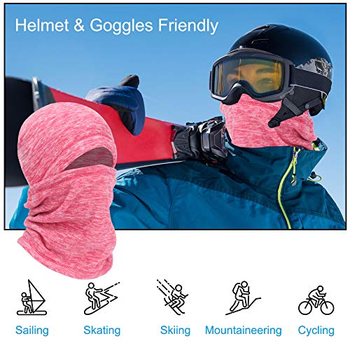 Mysuntown Balaclava Face Mask, Balaclava Ski Mask, Uv Protector Pooh Shiesty Mask,Cycling Balaclava Womenneck Scarf For Men, Pink, For Winter #TOP5