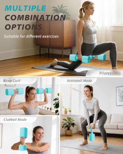 Image of Ragebby Adjustable Dumbbell Set of 2, Weights for Men and Women at Home, Anti-slip Handle, 3 in 1 Free Weights Dumbbells Set, 2lb /3lb /5lb /10lb /15lb /20lb for Pilates, Yoga, Strength Training