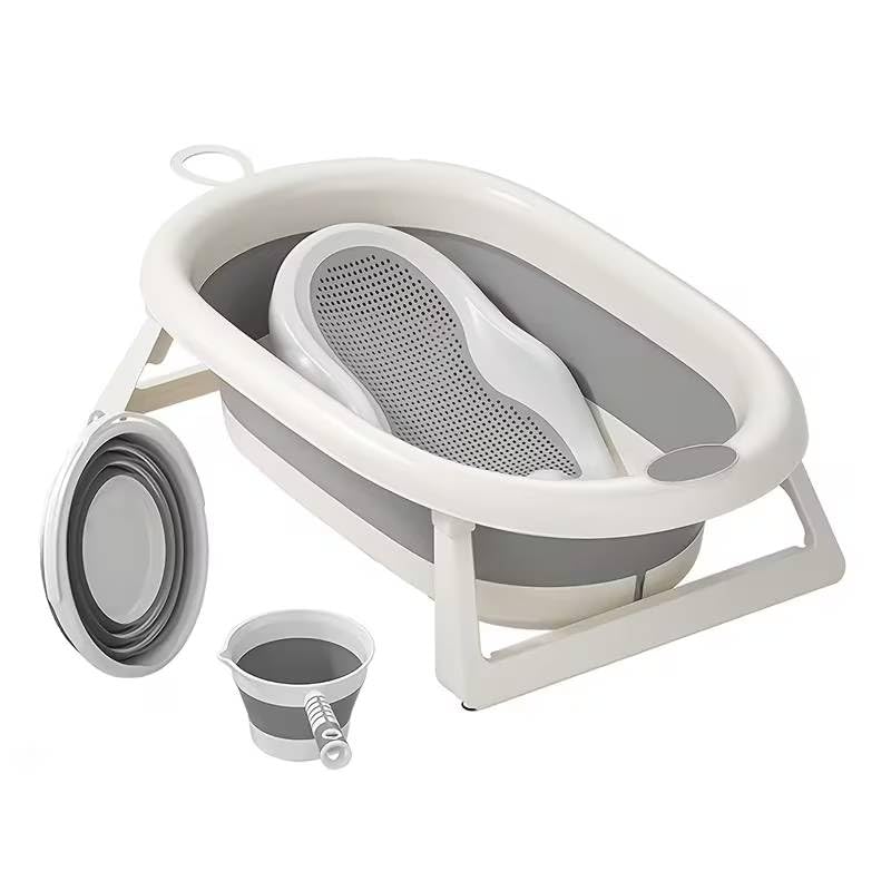 Image of Niloni Baby Products New Born Bathtub Plastic Safety Bath Tubs Set Baby Bath Rack Household Baby Bathtub for Kids new Born Bath Tube Set of 4