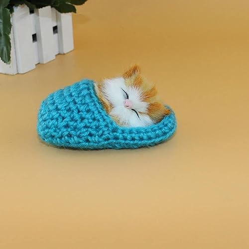 REBABA Gato durmiendo en juguete de muñeca pantufla, mini gatito en zapato con sonidos de miows decoración, juguete de mano regalo para niños y REBABA Gato durmiendo en juguete de muñeca pantufla, mini gatito en zapato con sonidos de miows decoración, juguete de mano regalo para niños y