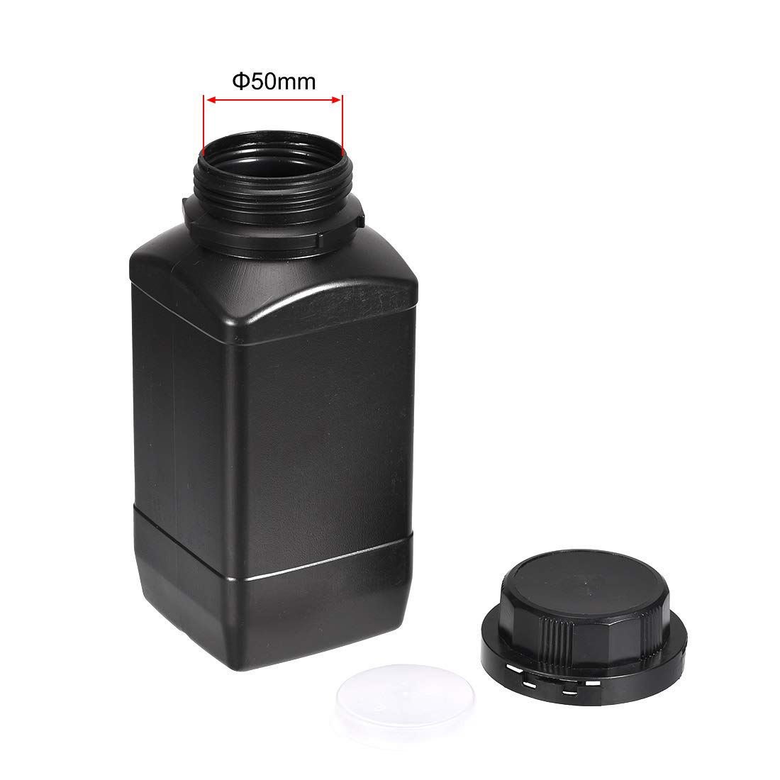 uxcell - Flacone per reagente chimico in plastica, 1000 ml, per campioni a bocca larga, confezione da 5 pezzi, colore: nero