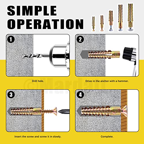 Mardatt 150Pcs 5 Sizes Drywall Wall Anchors Screws Assortment Kit Includes Tree Shaped Anchors And Hex Lag Screws Expansion Anchor Screws Drywall Anchors For Concrete Hollow Wood Wall #TOP5