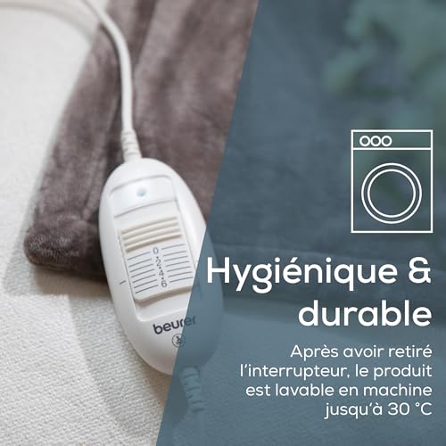 Beurer HD 75 Cozy Couverture chauffante couverture électrique confortable en apparence de fourrure 6 réglages de température lavable en machine avec arrêt automatique - vue 6