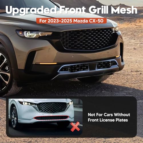 Image of Sunsdrew CX50 Front Grill Mesh Inserts for 2023-2025 Mazda CX-50,Front Grille Cover Guard ABS Trim for Mazda CX-50 Car Exterior Accessories Replacement