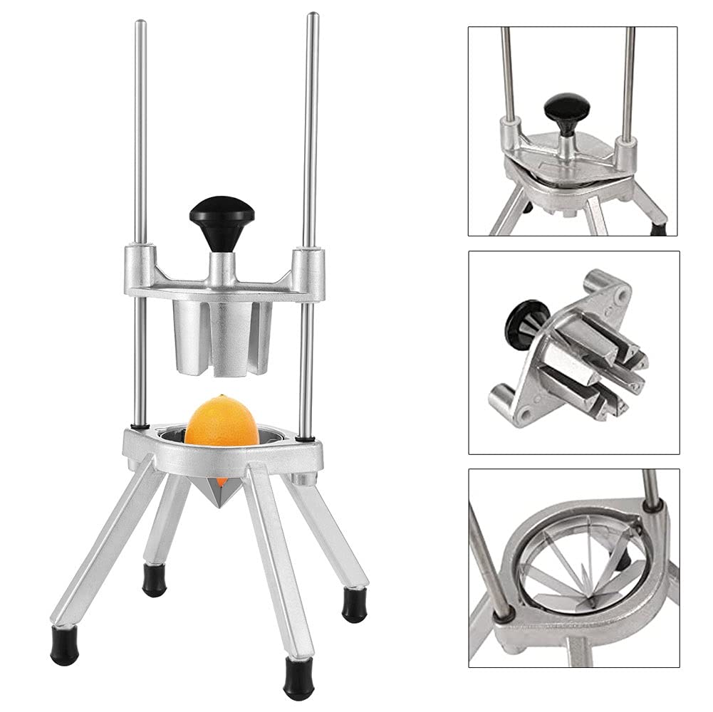 Affettatrice Rapida Manuale Multiuso per Frutta Limone Lime Cipolla Verdure Commerciale Taglia Mela a Spicchi 6 Cunei/8 Cunei Tagliafrutta con Lame in Acciaio Inox (Taglia : 6 Section)