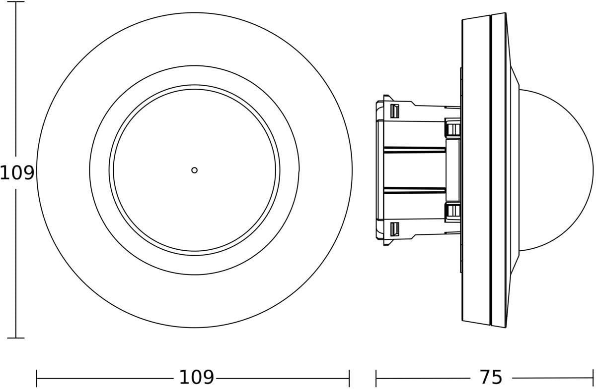 Steinel Détecteur de Mouvement PD IR 4360-24 COM1 Blanc - Détecteur de présence 360° avec portée de 24 m | Montage encastré | Zone de présence de 7,5 m