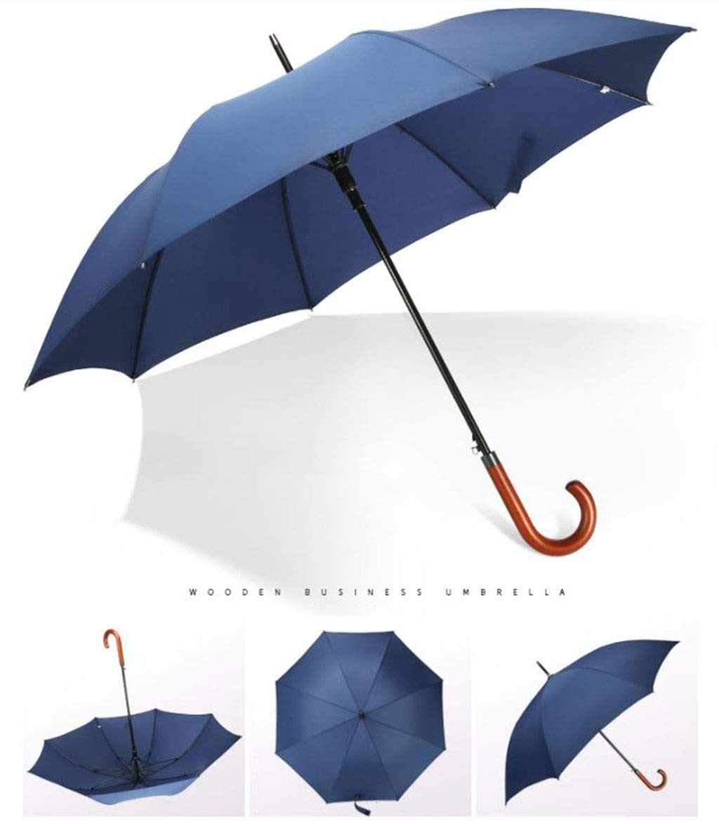 Męski drewniany parasol Bing automatyczny poranny parasol Mu Bingjia stały haczyk podwójny spersonalizowany logo parasol, A