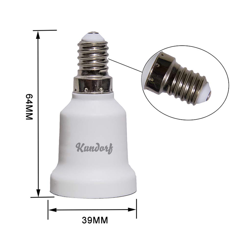 6 sztuk adapterów oprawek E14 na E27, do żarówek halogenowych, LED, energooszczędne, białe