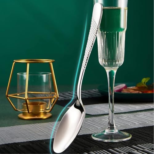 Image of Teaspoon Flatware Set, Premium Food Grade Stainless Steel Tea Spoons, Durable Small Scoop, Cutlery for Kitchen Dessert Spoon Set, Mirror Finish & Dishwasher Safe (6 Pcs Small Spoon, Silver)
