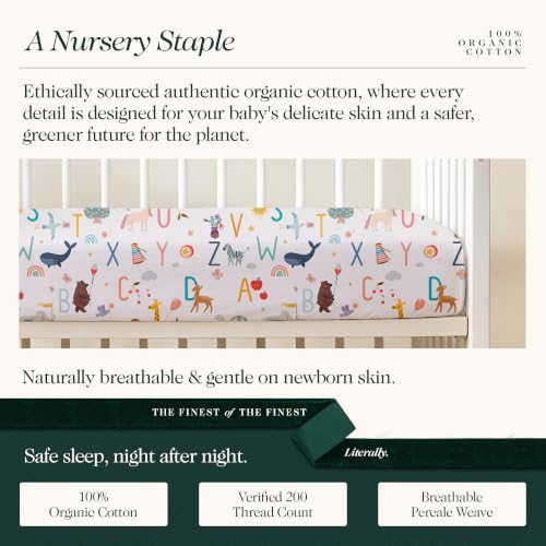 Image of 100% Organic Cotton Bassinet Sheets 3 Pack - (33 x 17 Inches) Angel Bliss - GOTS Certified, Soft Breathable Percale Weave, Universal Fits Standard Oval & Rectangular Mattress - for Boys & Girls