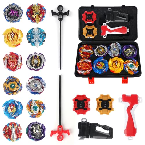 LUFEIS Bey Burst Turbo Blade Set, 12in1 Kampfkreisel Set, 4D Metal Fusion...