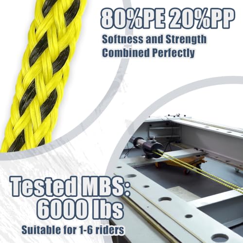Image of Boat Tow Rope 60ft 1-6 Riders, Floating Ropes for Towable Tubes