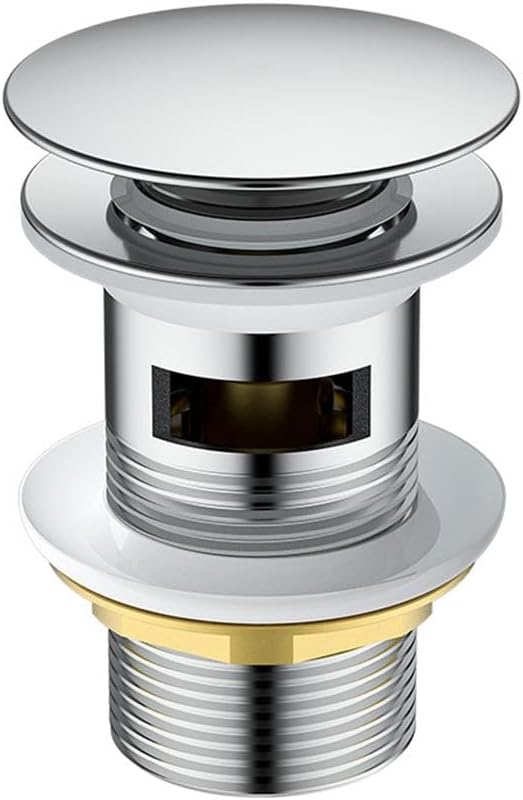 Meccion Pop Up Basin Plug with Overflow Slotted Solid Brass Click Clack