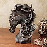 Touch of Class Tamed Beauty Horse Bust Table Sculpture Bronze - Made of Resin - Animal Head Bust Decor - Hand-Finished - 11 Inches High