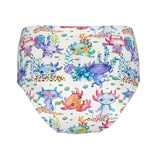 SEAEAGLE Watercolor Cute Axolotl Characters Girls Underwear Girl'S Briefs Cotton Toddler Triangle Underpants Soft Cute2