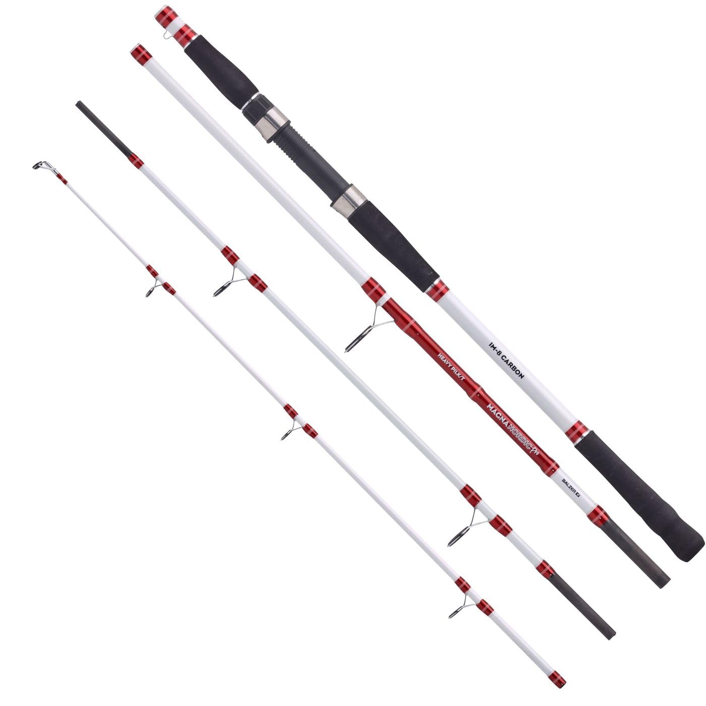 Balzer Magna Nordic Pro Heavy Pilk Travel 2,40m 80-265g - Reiserute, Pilkrute, Bootsrute, Dorschrute, Gute Angelrute zum Fischen auf Salzwasserräuber