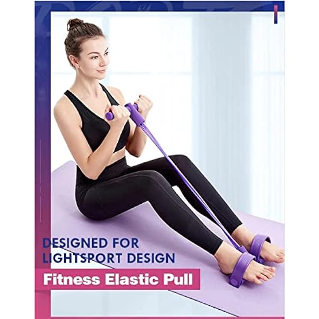 21 Fitness Resistance Bands-4 Tube Pedal Ankle Puller, 2025 New Elastic Yoga Pedal Puller Stretch Band for Exercise, AB Training Auxiliary Device Sit Up Exercise Equipment for Women Men