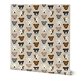 Peel & Stick Wallpaper Swatch - Pitbull Terrier, Dog, Beige, Tan, Pets, Staffordshire, Puppy, Rescue Custom Removable Wallpaper by Spoonflower